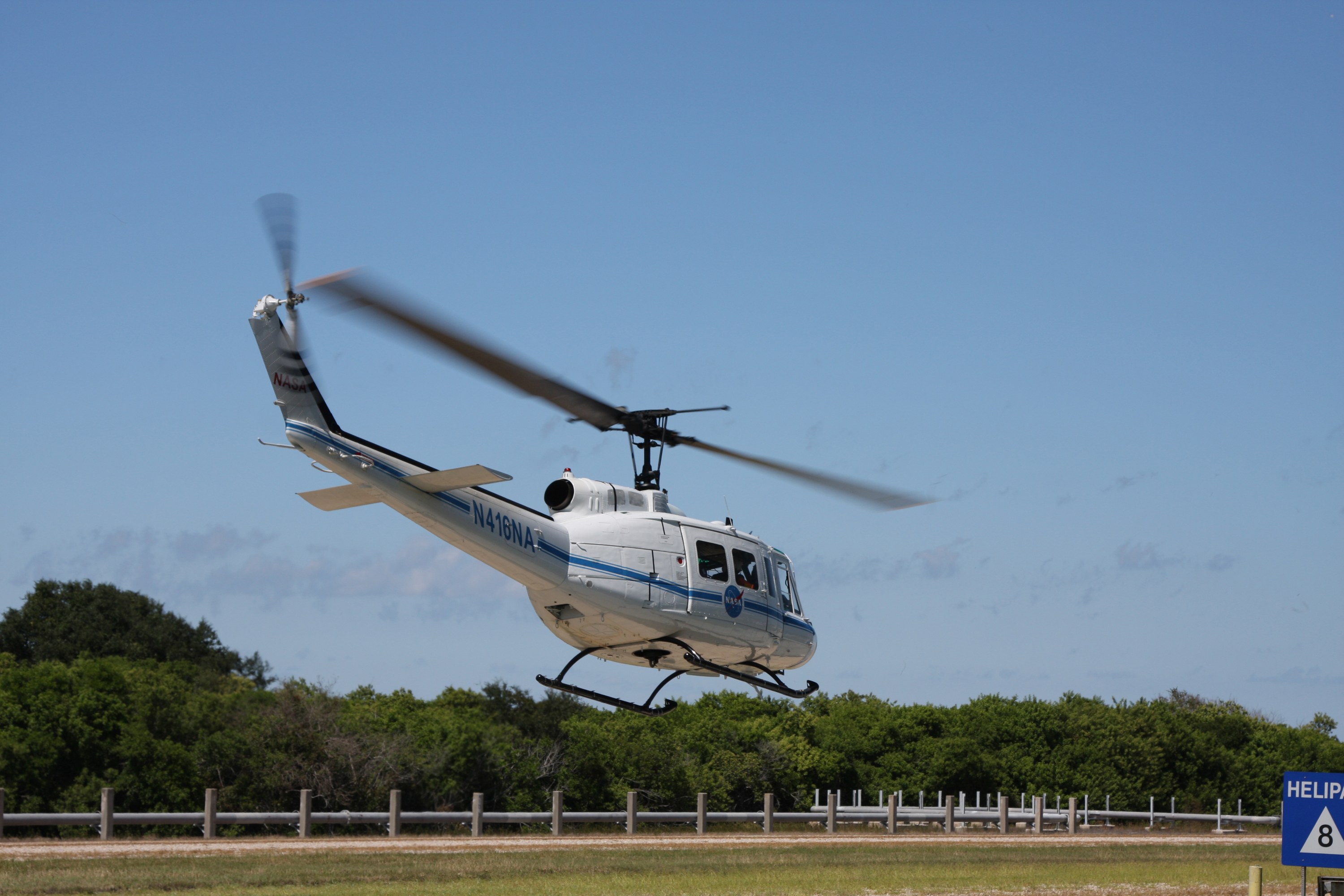 NASA UH-1B Iroquois N416NA in flight