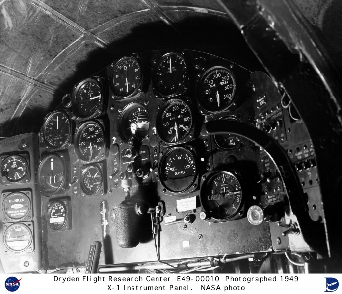 Bell X-1 cockpit instrument panel