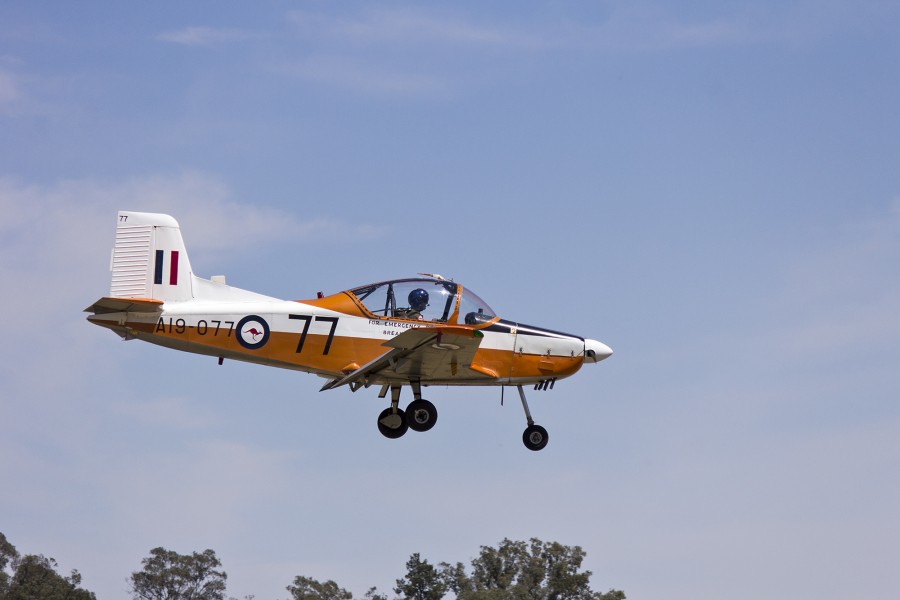 CT-4A Airtrainer A19-077 (VH-NZP) landing during the Warbirds Downunder 2013
