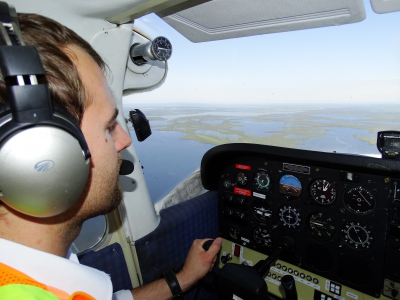 Devin - Wright-Air Pilot - In Cessna 172 - Leaving Inuvik - Northwest Territories - Canada