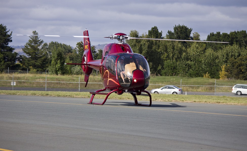 Eurocopter EC-120B Colibri (VH-VCC) landing at Canberra Airport (1)
