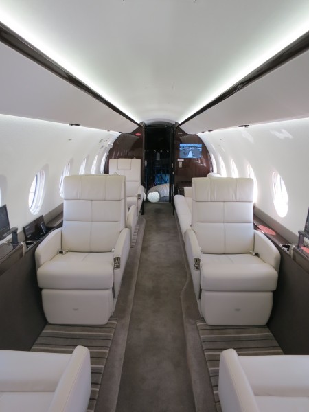 Gulfstream G280 cabin interior aft view