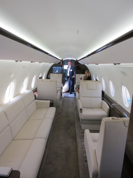Gulfstream G280 cabin interior forward view