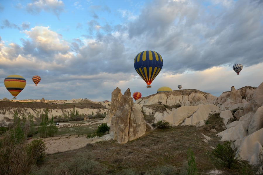 Hot air balloon ride at sunrise in Cappadocia