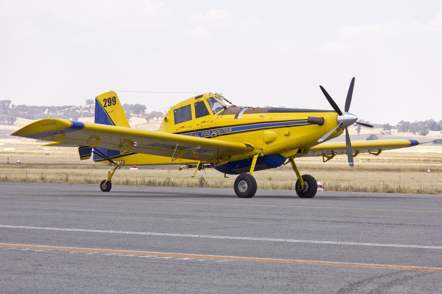 Kennedy Aviation (VH-XAY) Air Tractor AT-802 waiting to refill with fire retardant at Wagga Wagga Airport