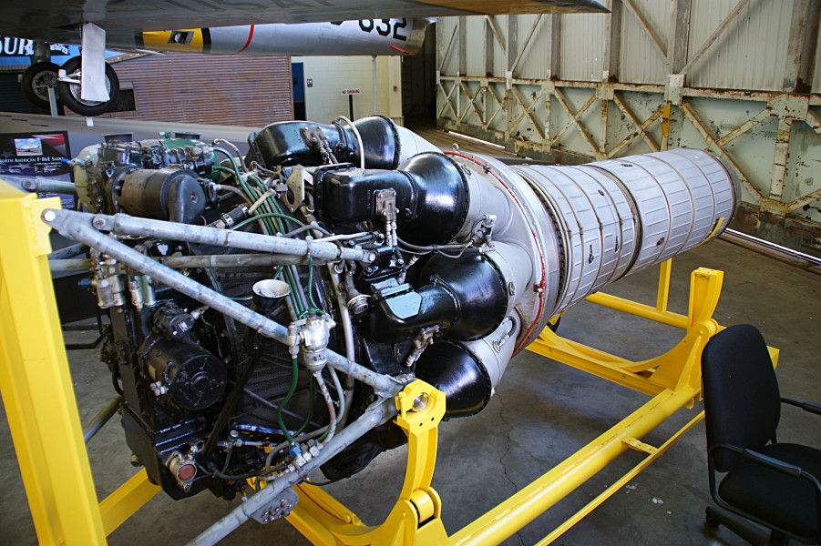 Klimov VK-1 jet engine from MiG-15bis (c-n 1B01524) front 3-4 view port side