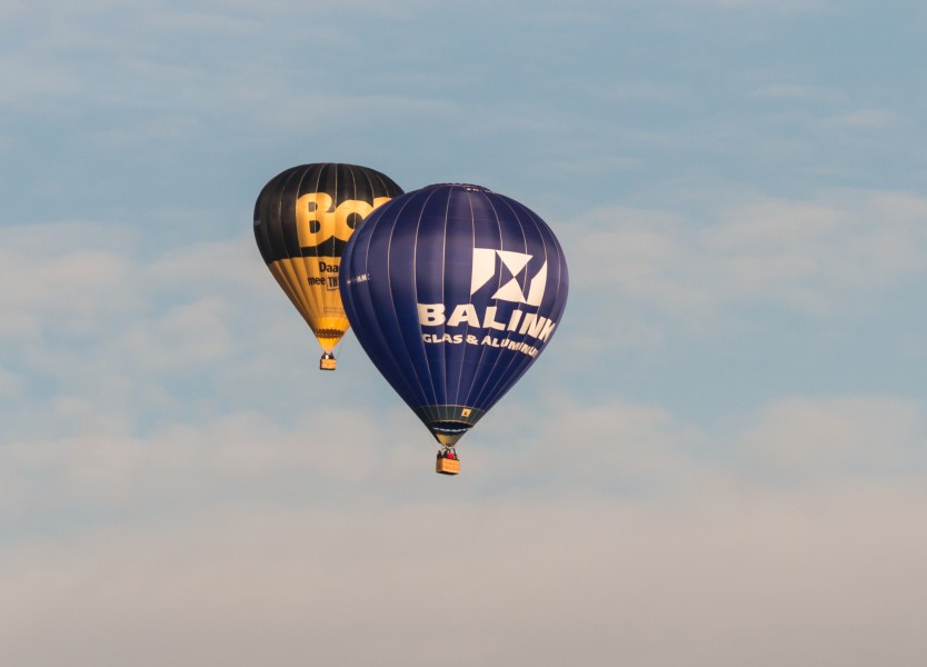 Meerdere ballonnen gelijktijdig in de lucht tijdens de Jaarlijkse Friese ballonfeesten in Joure 10