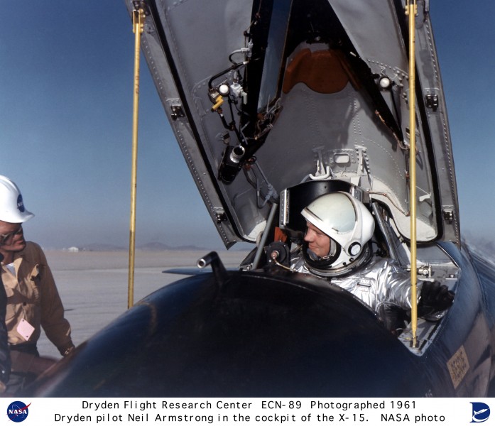 Pilot Neil Armstrong in the X-15 ^1 cockpit