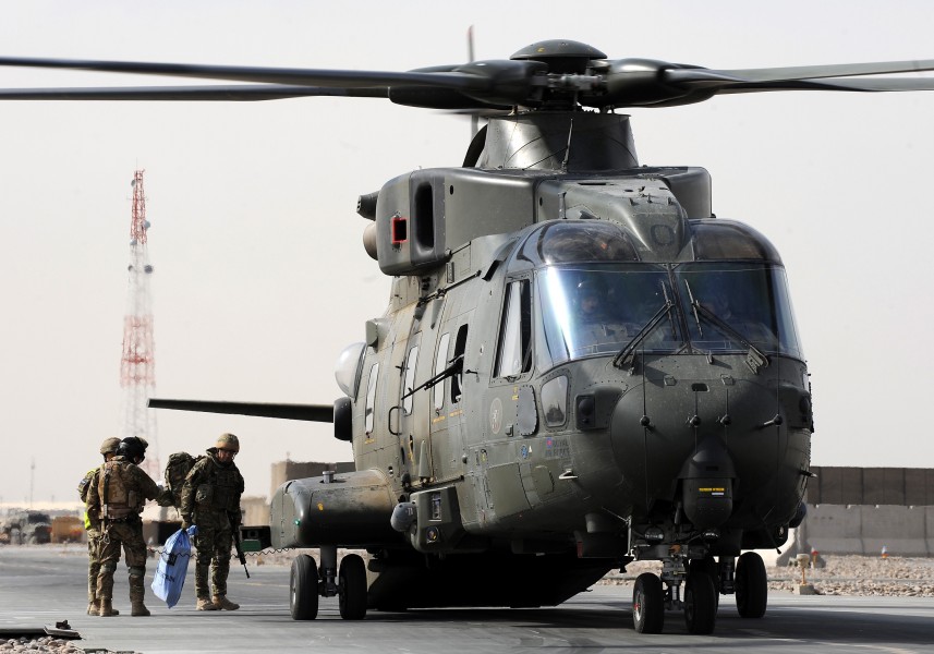 RAF Merlin Helicopter Embarks Troops at Camp Bastion, Afghanistan MOD 45153337