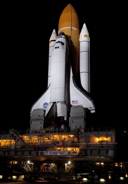 Space Shuttle Discovery on its way to Lauch Pad 39A for STS 133