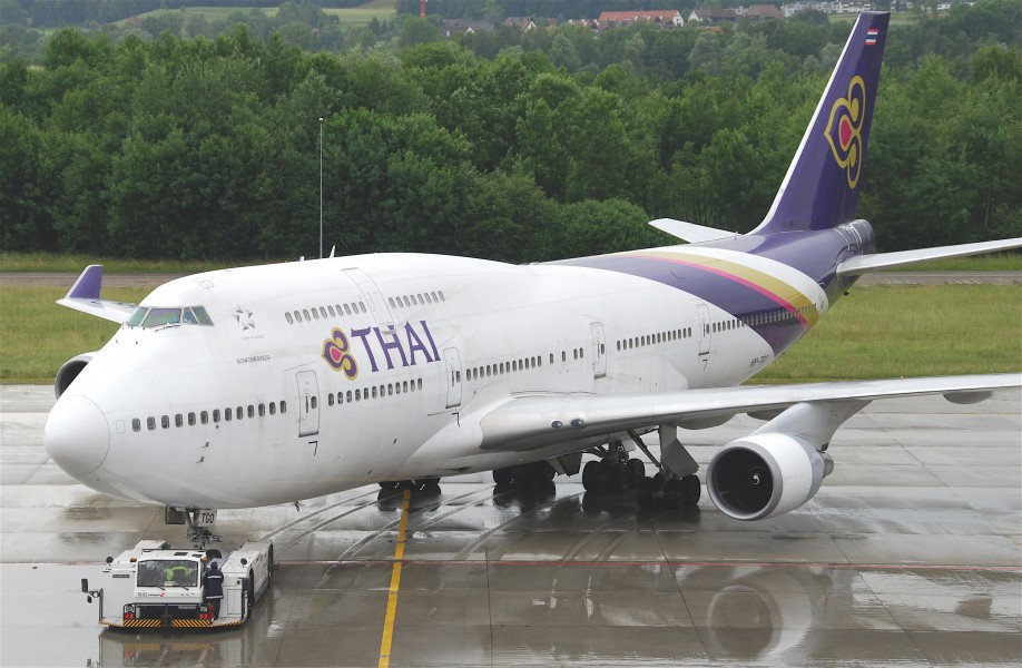 Thai Airways International Boeing 747-4D7; HS-TGO@ZRH;27.05.2011 598cr (5774764231)