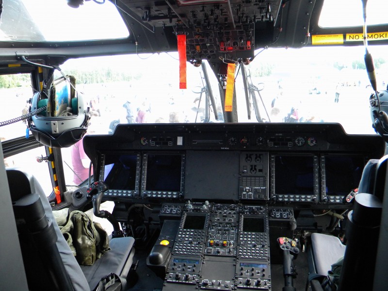 The cockpit of NH-90 helicopter