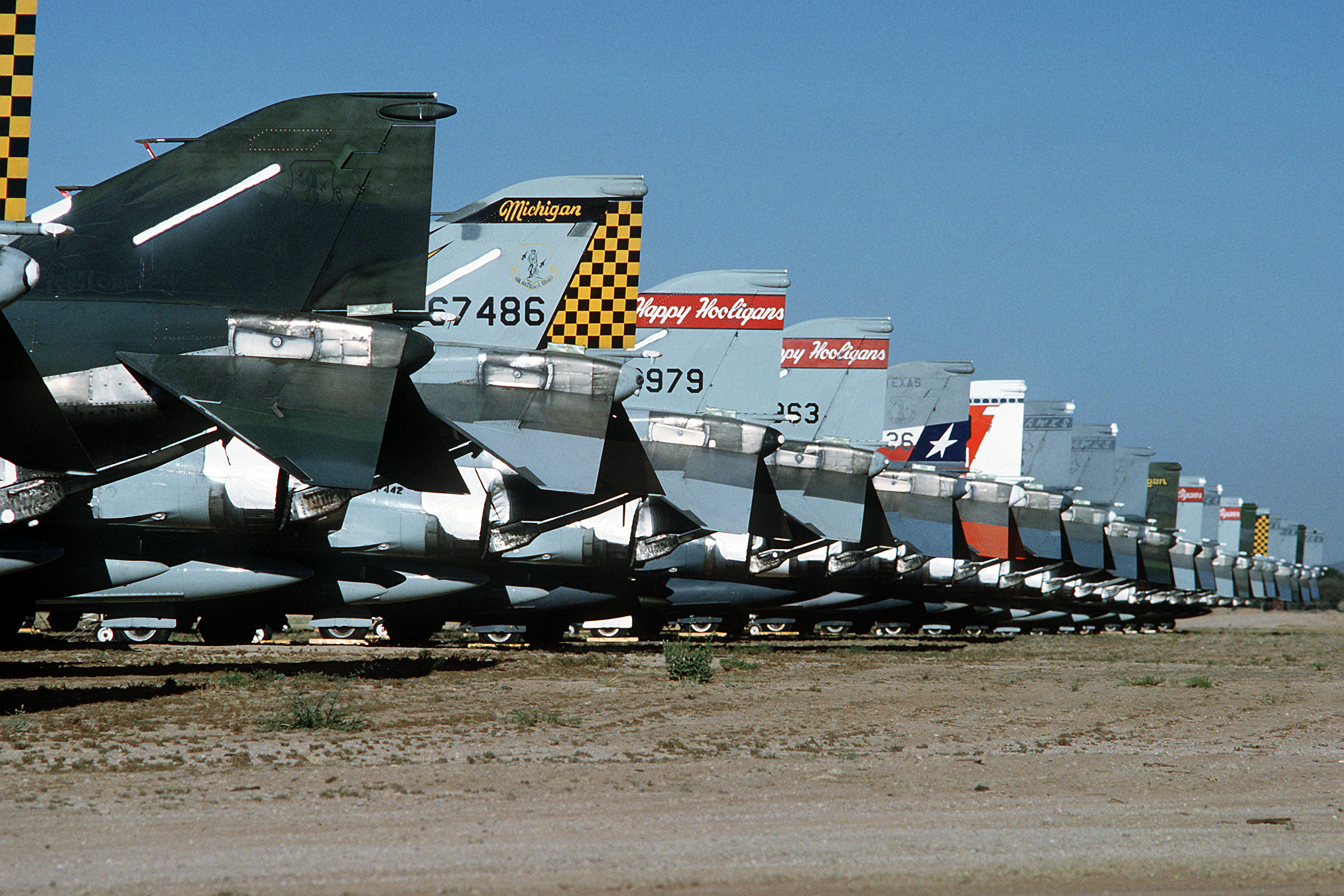 Retired ANG F-4Ds at the AMARC 1990