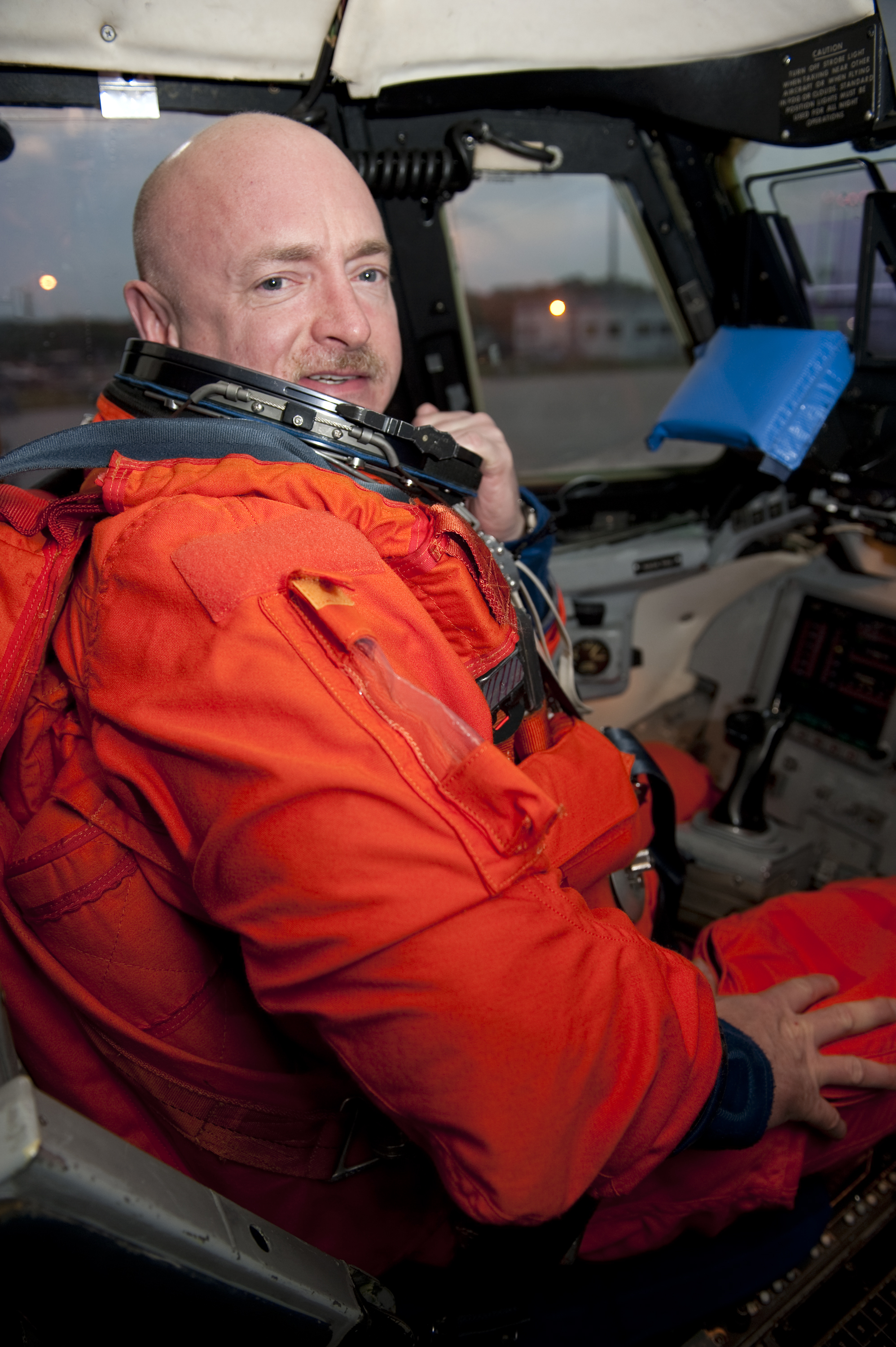 STS-134 Mark Kelly in the Shuttle Training Aircraft