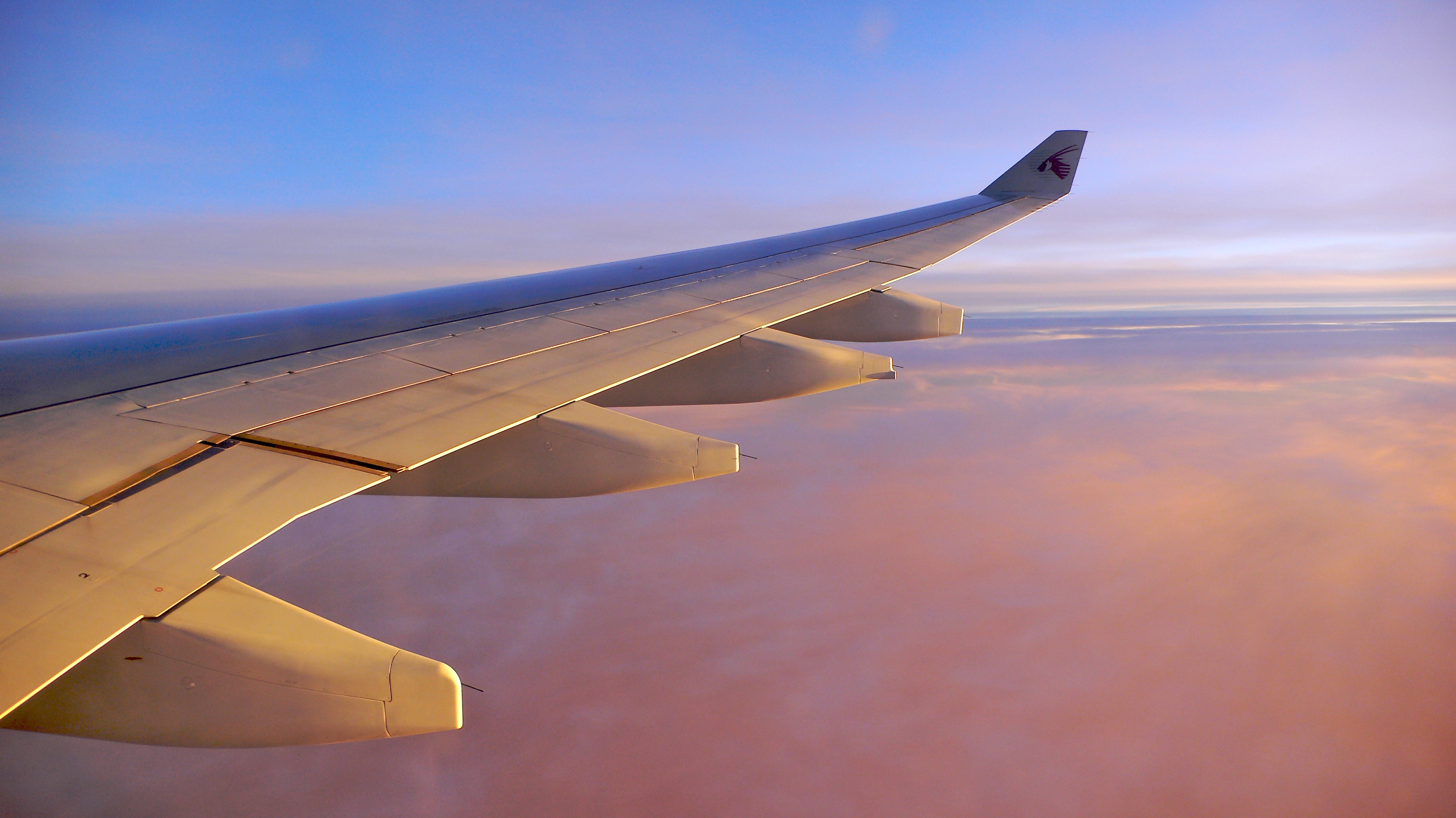 Sunset over Saudi Arabia onboard Qatar Airways