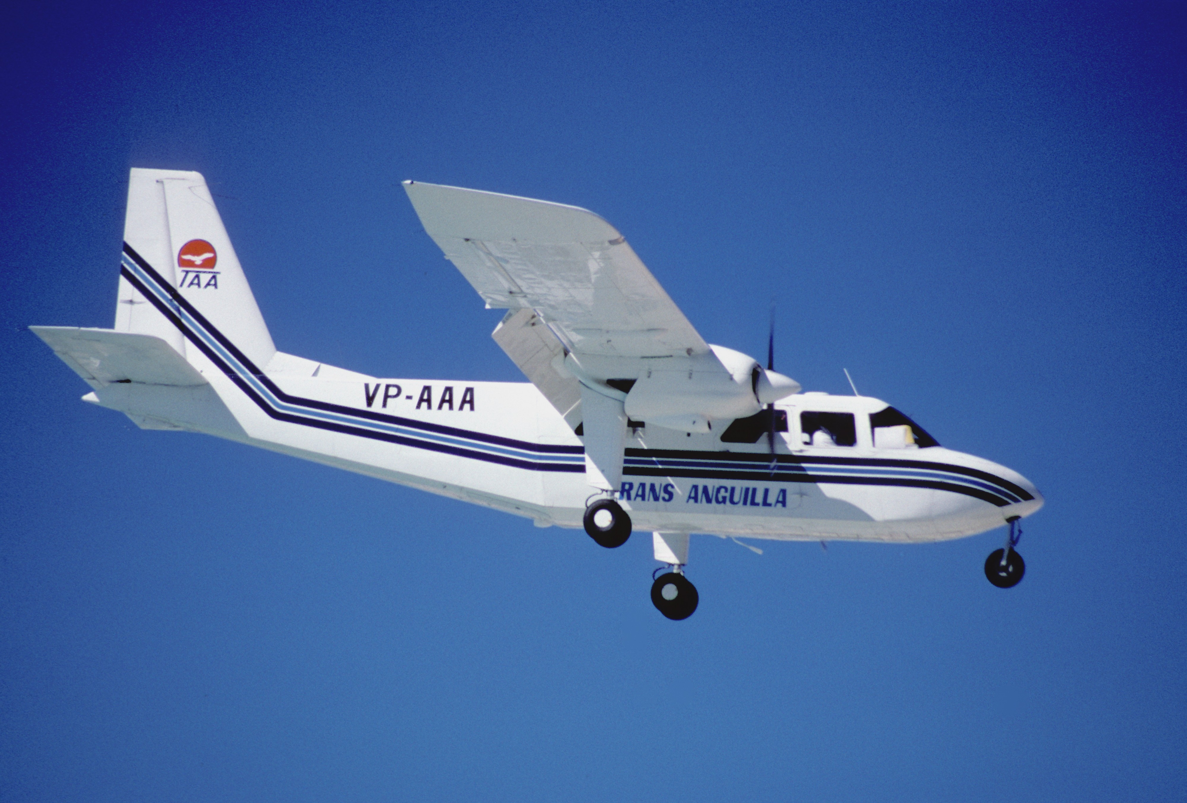 50bm - Trans Anguilla Airways Britten-Norman BN-2A-21 Islander; VP-AAA@SXM;05.02.1999 (5362933267)