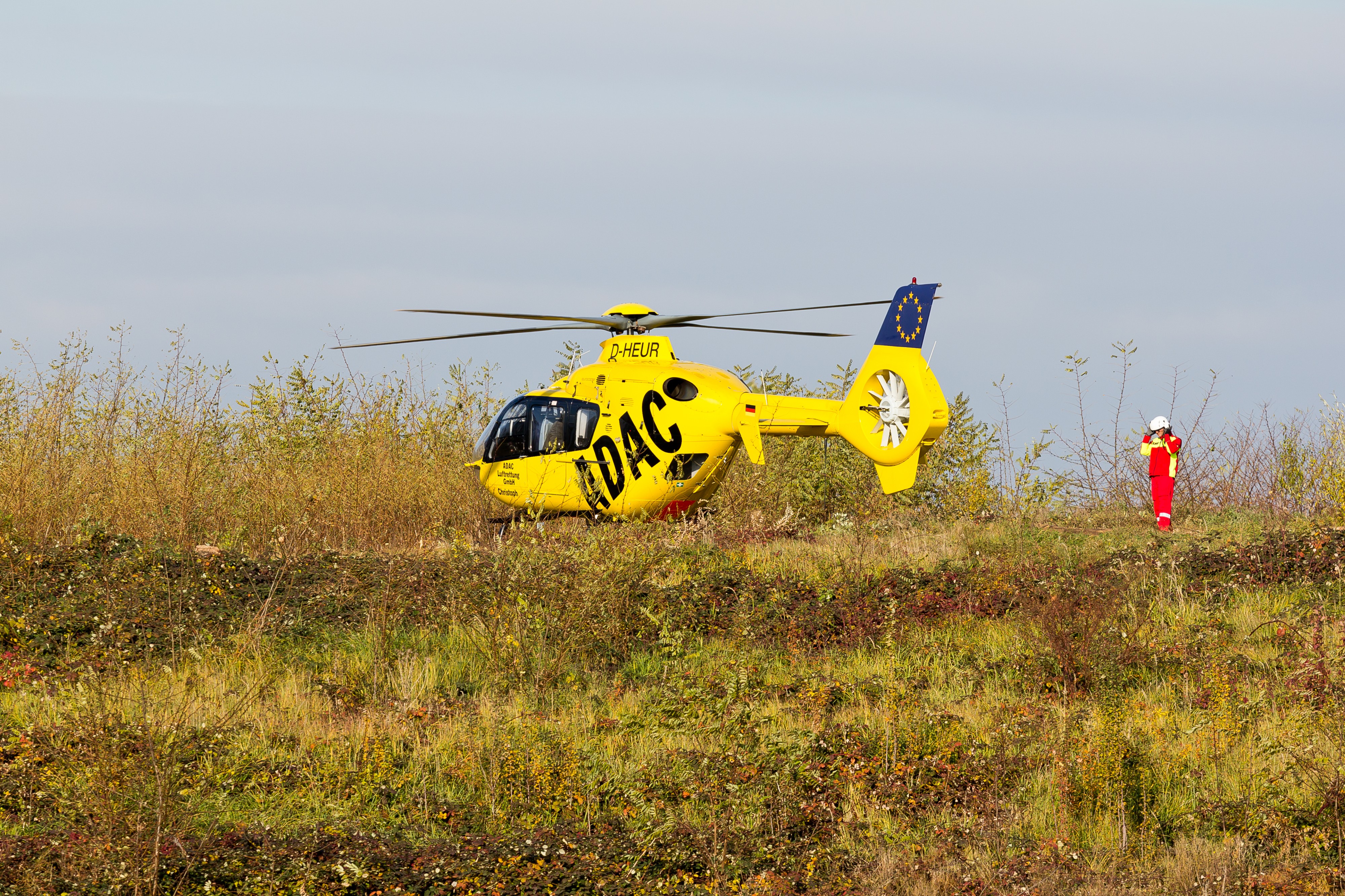 Probeanflug Rettungshubschrauber auf den Kalkberg-5821