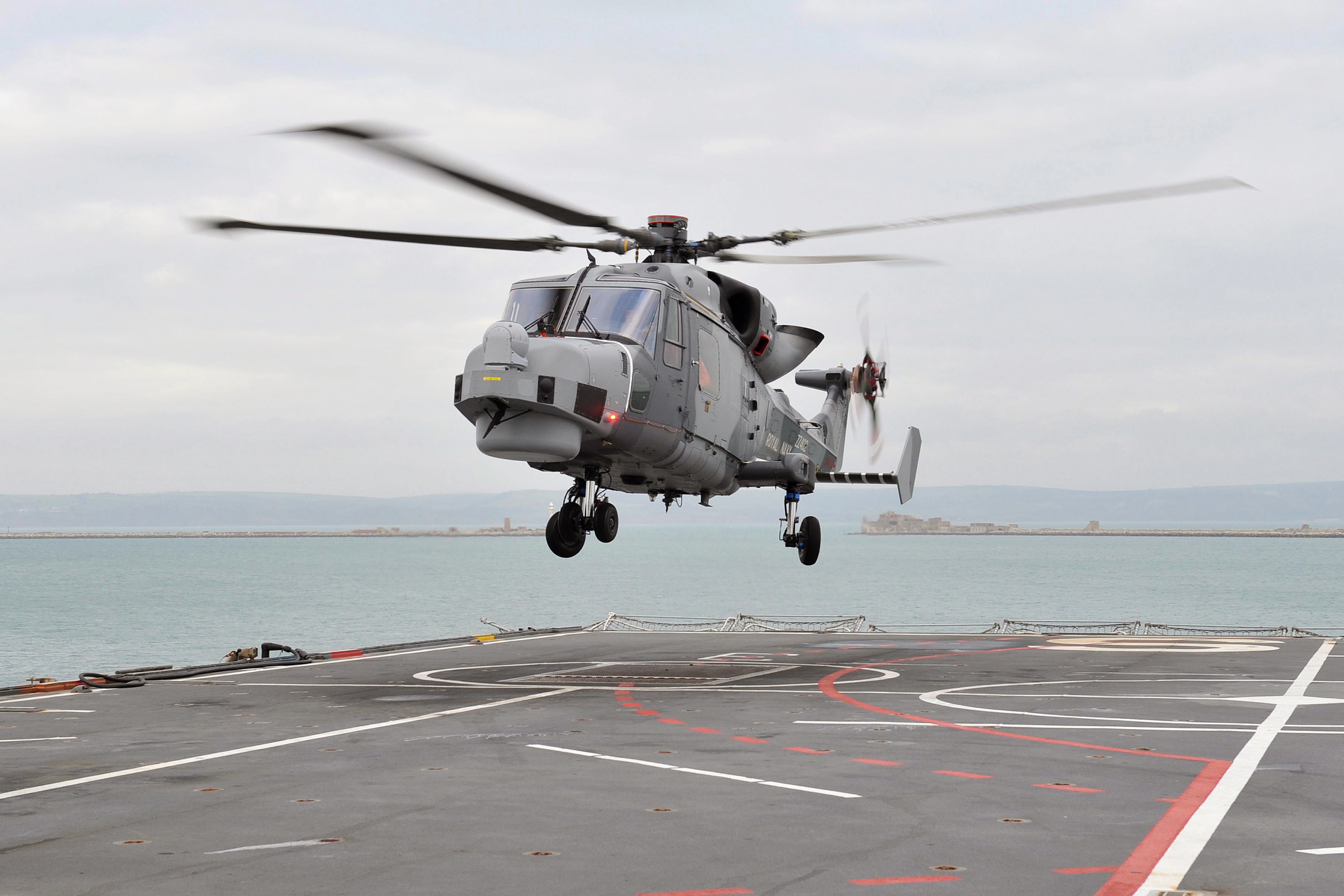 Wildcat Helicopter Trials Onboard RFA Argus MOD 45153723