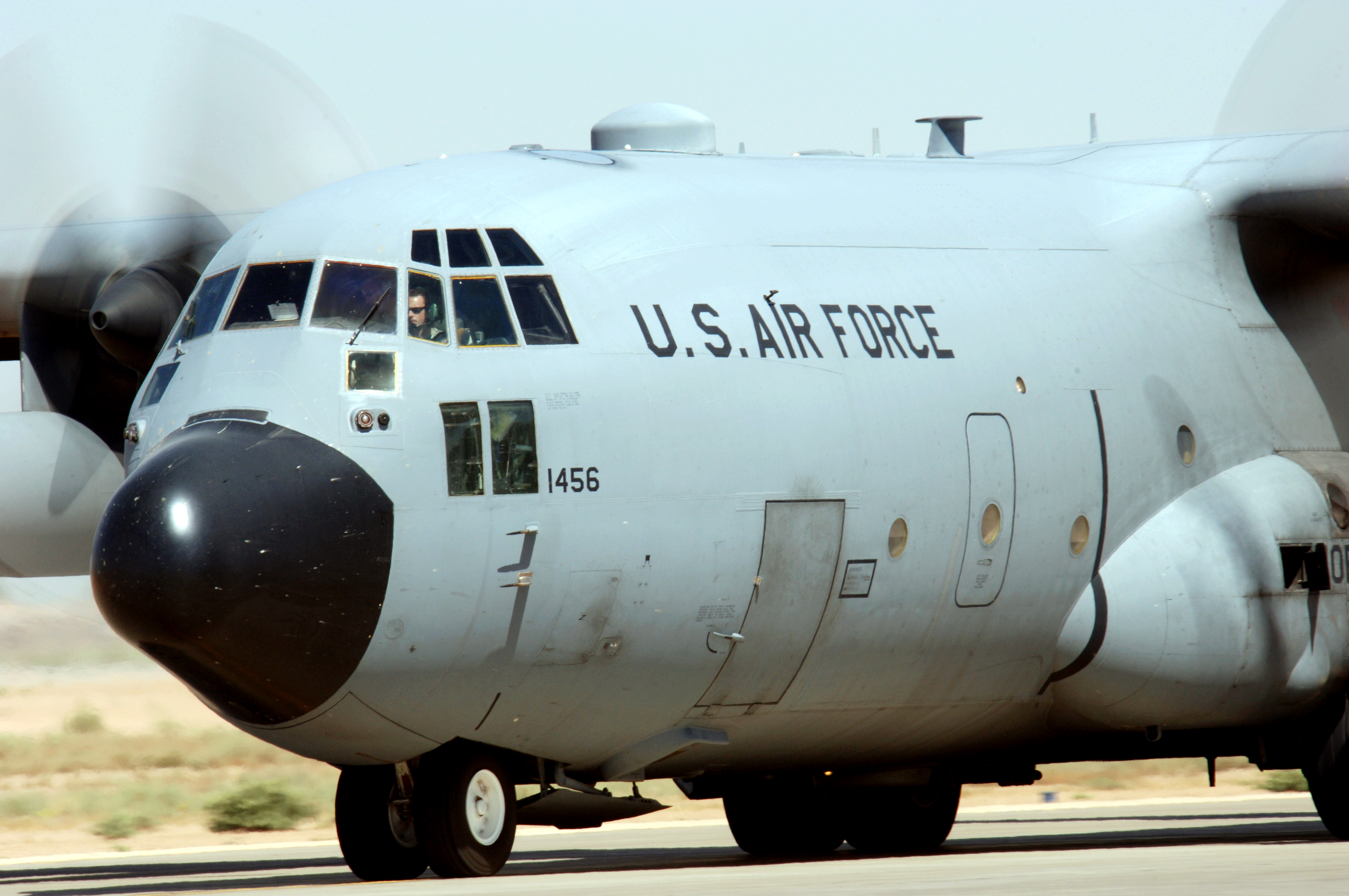 145th Airlift Wing C-130 Hercules taxis at Balad Air Base