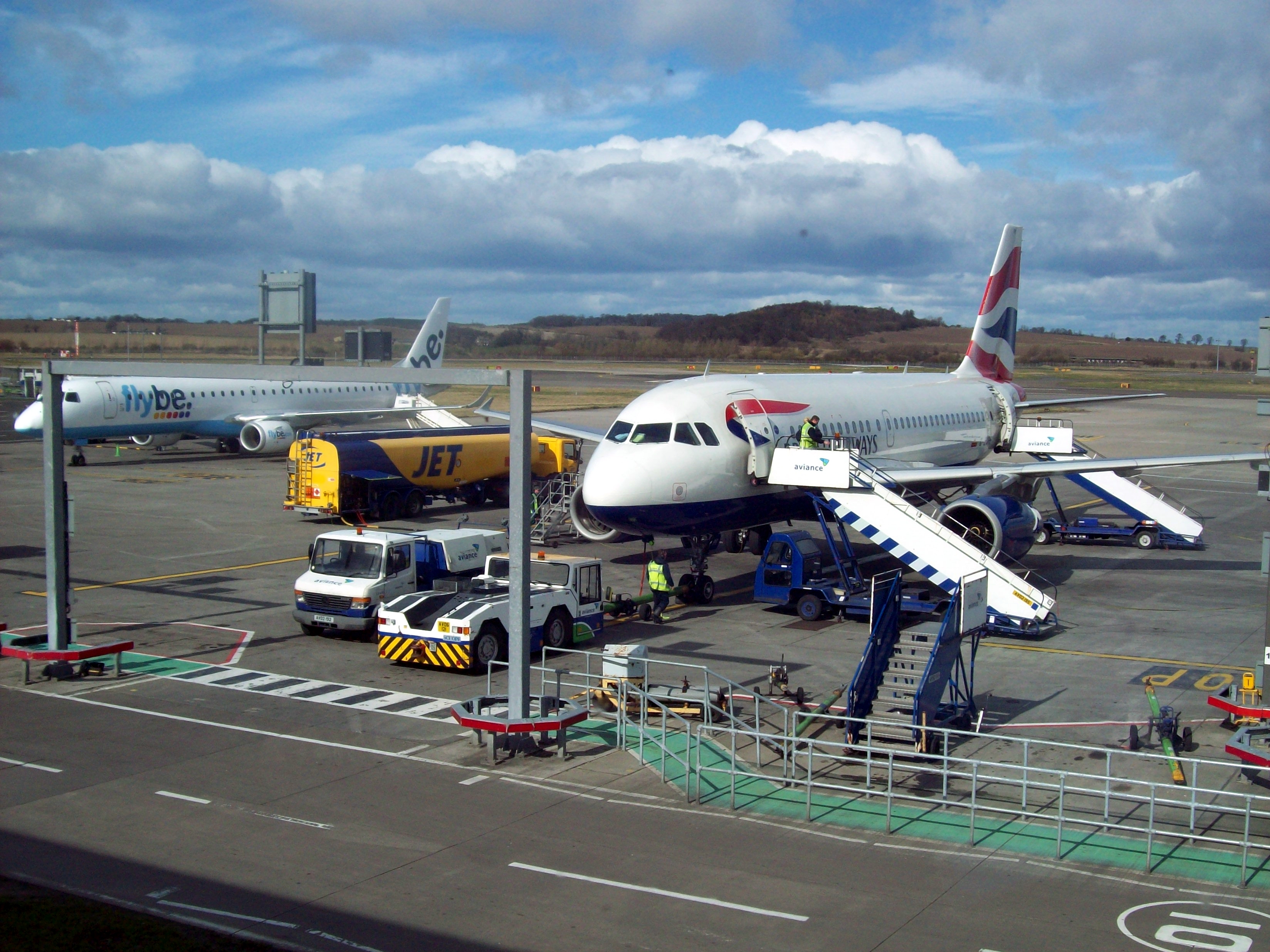 Aircraft stands at Edinburgh Airport