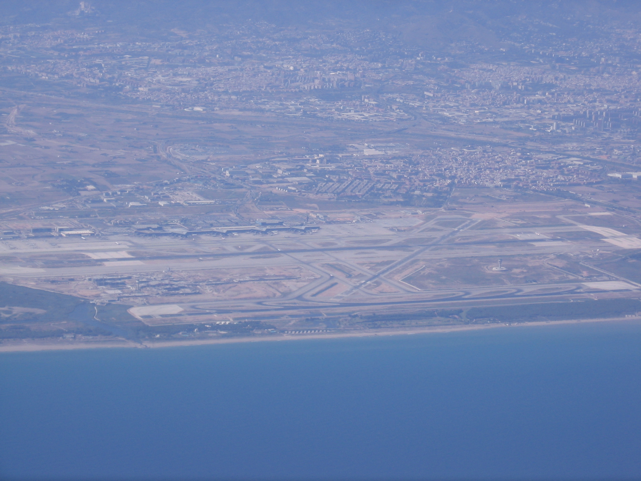 Airport Barcelona seen from air