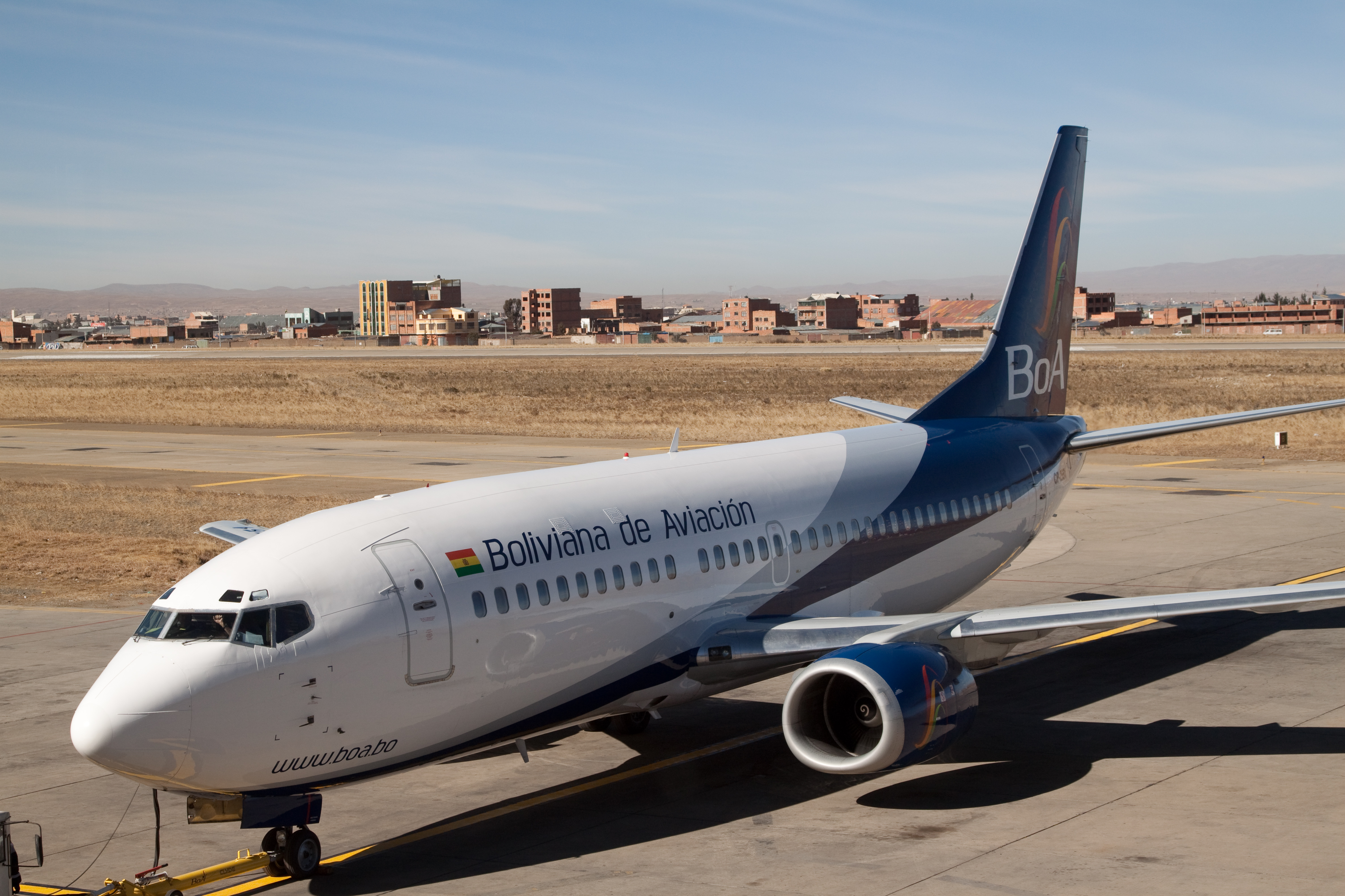 Boliviana de Aviación plane at La Paz airport