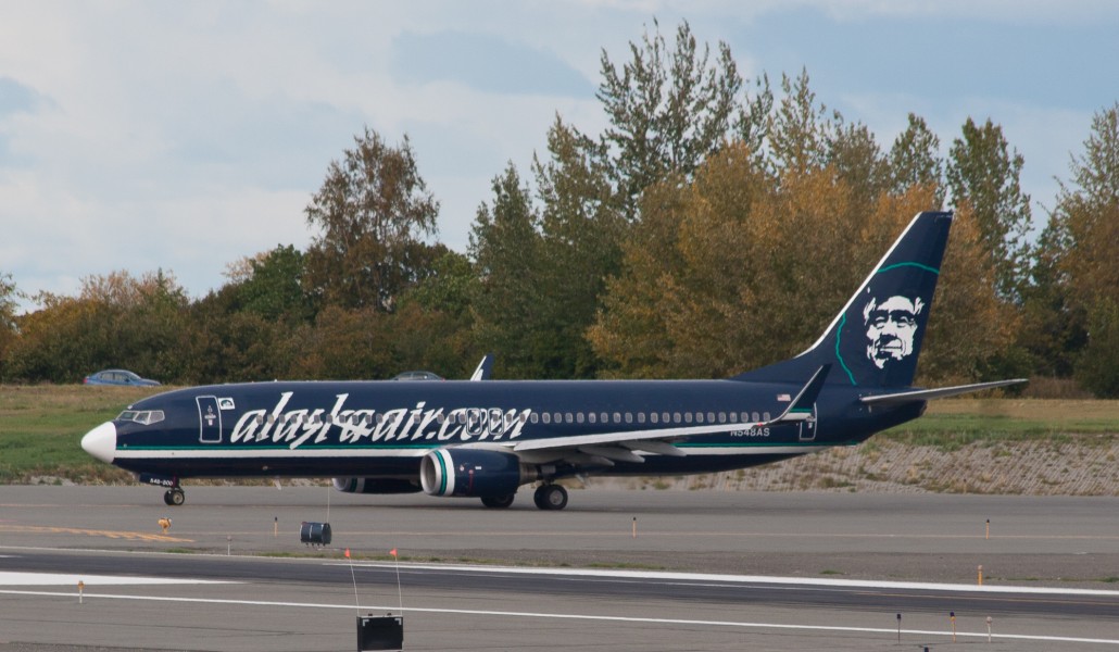 Alaska Air 737 waiting its turn at ANC (6863685559)