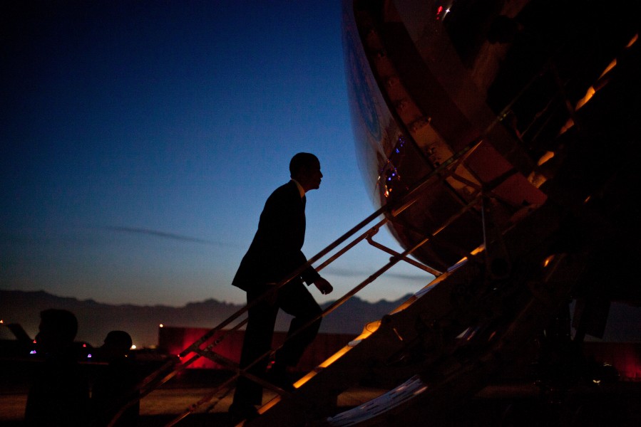 Barack Obama departs Bagram Airfield 2012