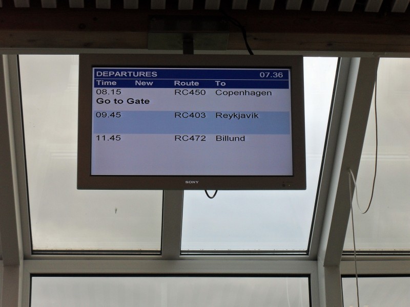 Departure overview at Vágar Airport