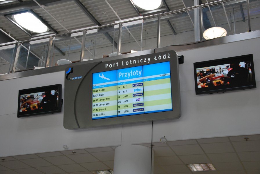Display board, Łódź Airport