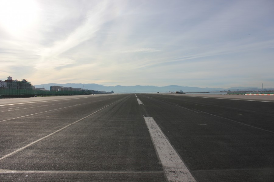 Looking out to sea from the runway at Gibraltar Airport