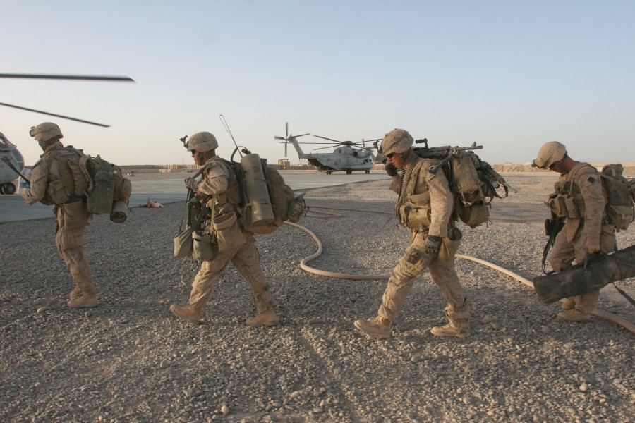 Marines Boarding Helicopters Operation Khanjar