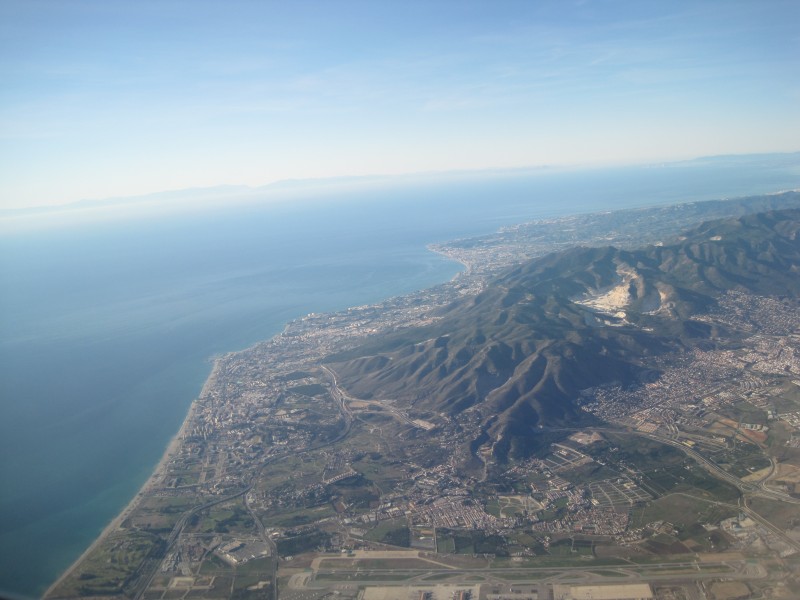 Sierra de Mijas, view from a plane
