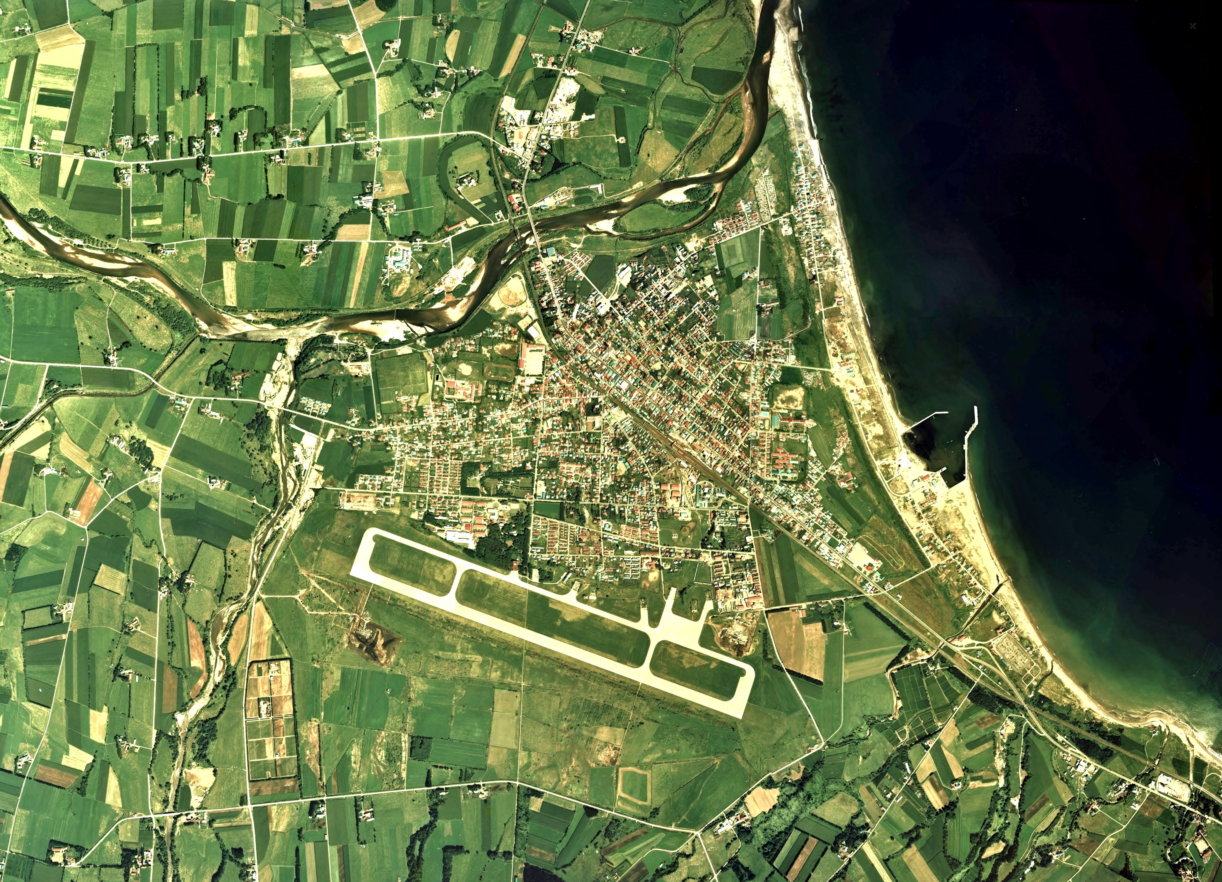Yakumo town center area Aerial photograph.1976