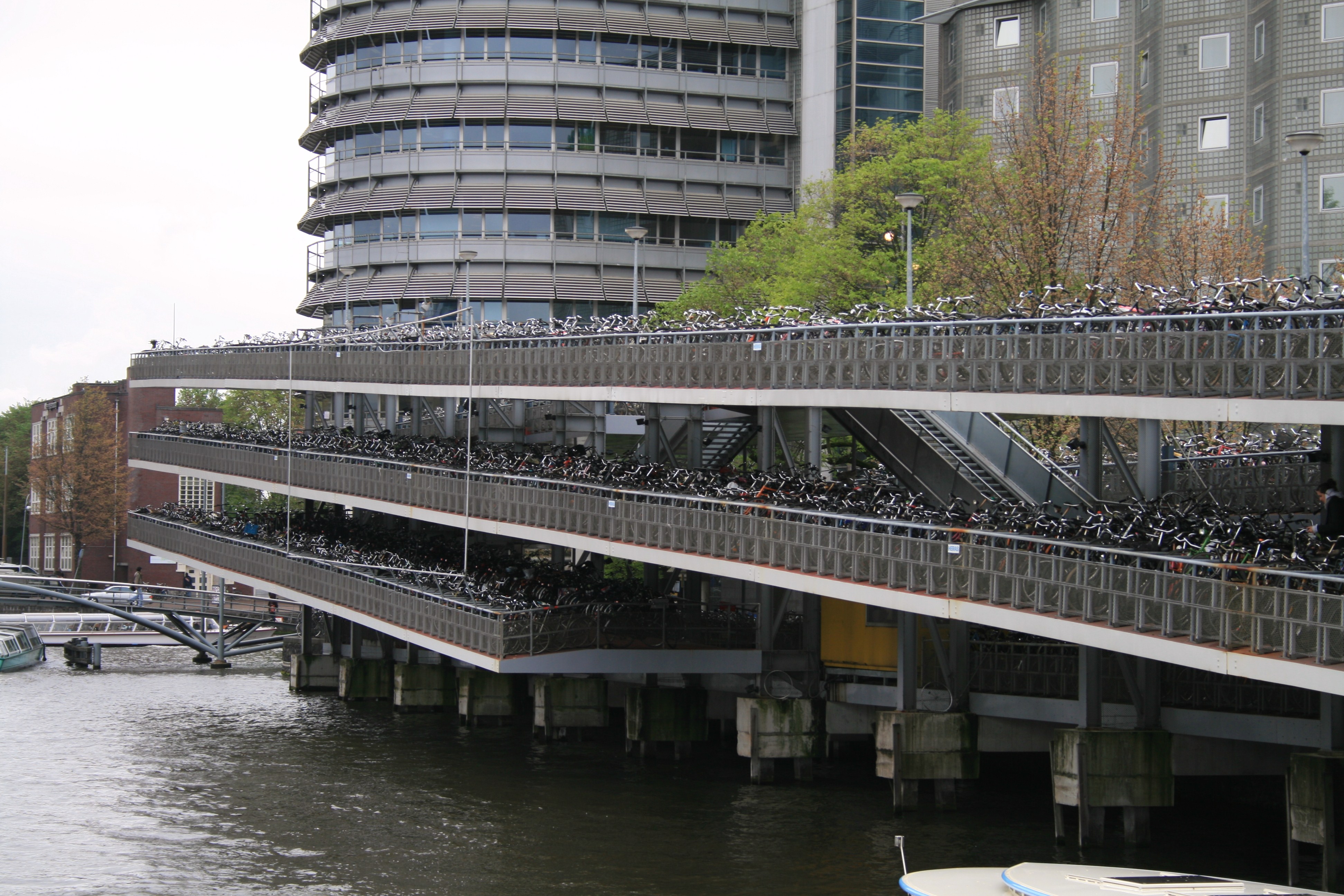 Bikes parking in Amsterdam Central Station 