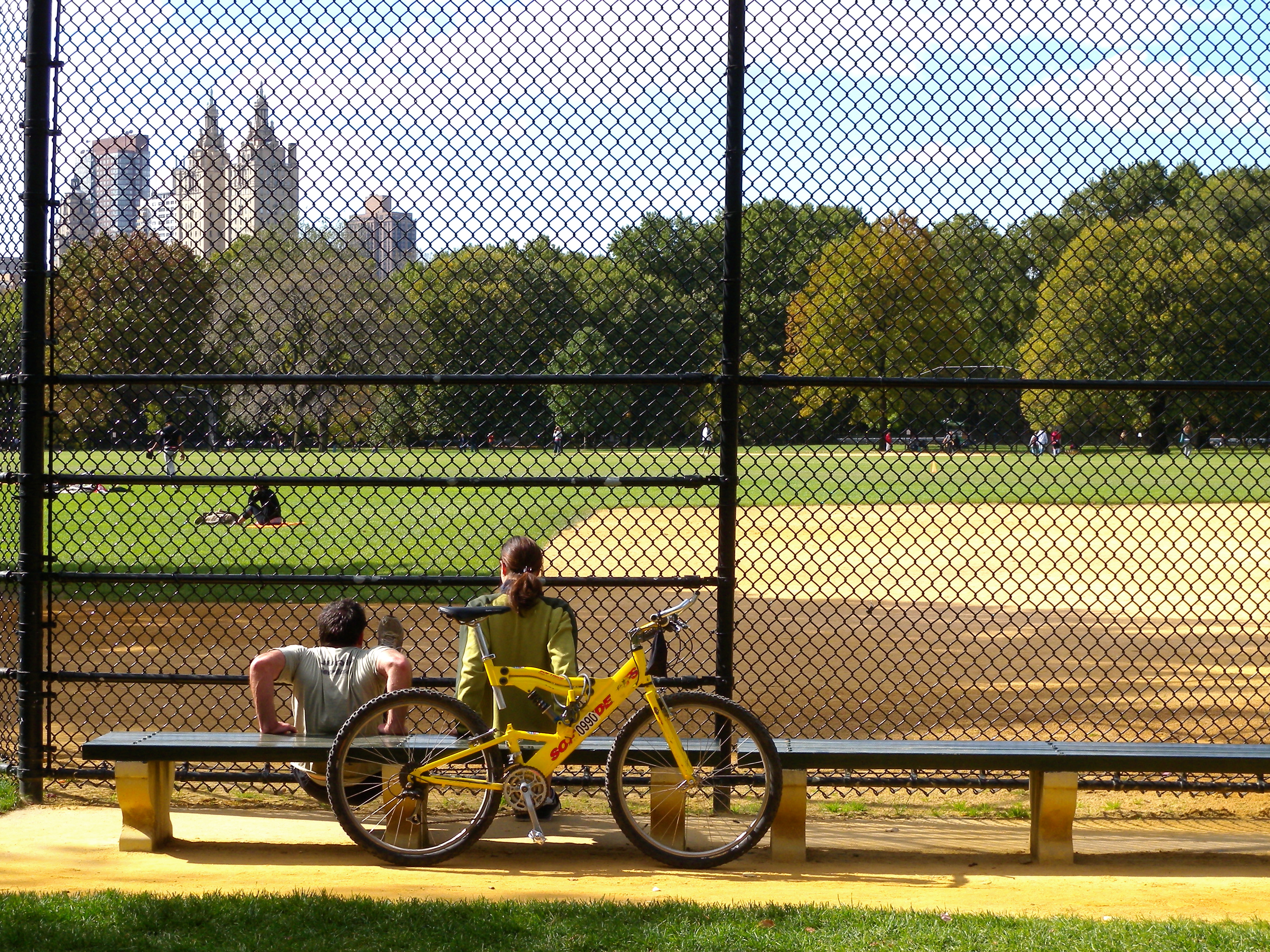 Central Park baseball field in October 2008