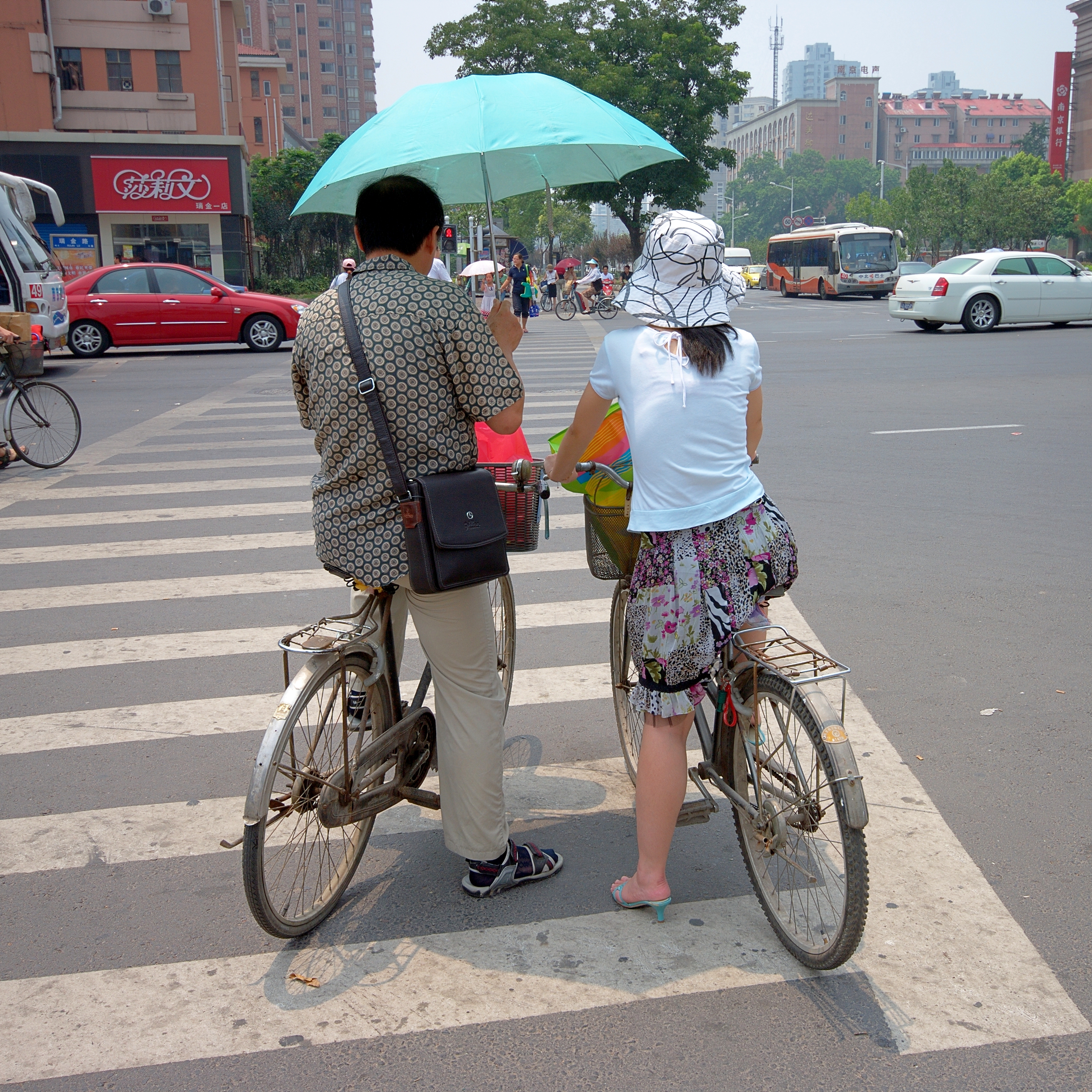 Couple under an umbrella