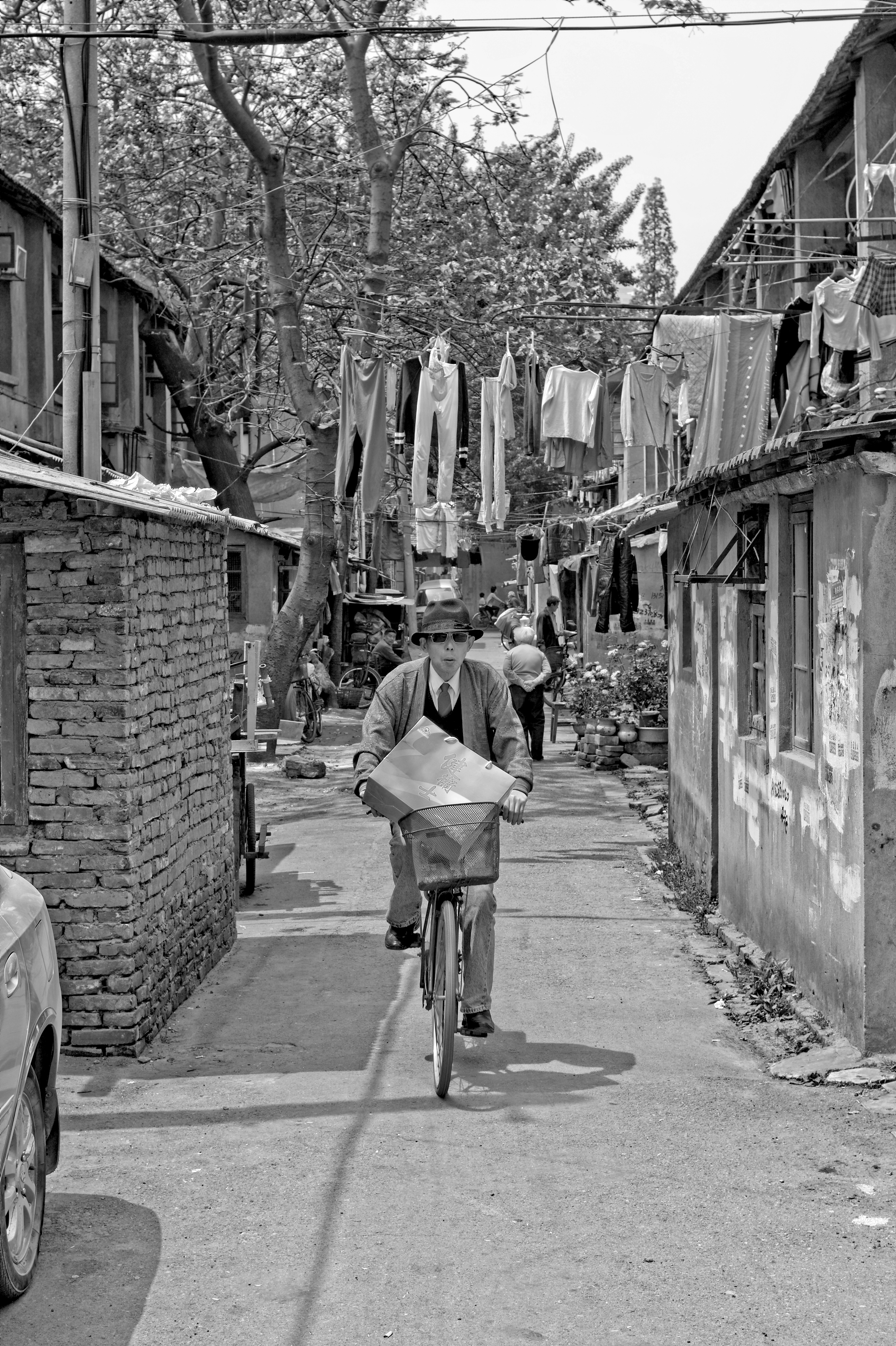 Man riging a bi-cycle
