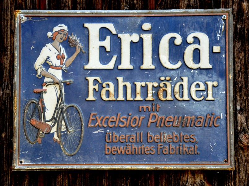 Erica-Fahrräder Werbeschild