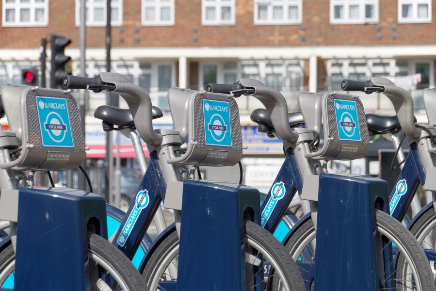 Westferry DLR station MMB 23 Barclays Cycle Hire
