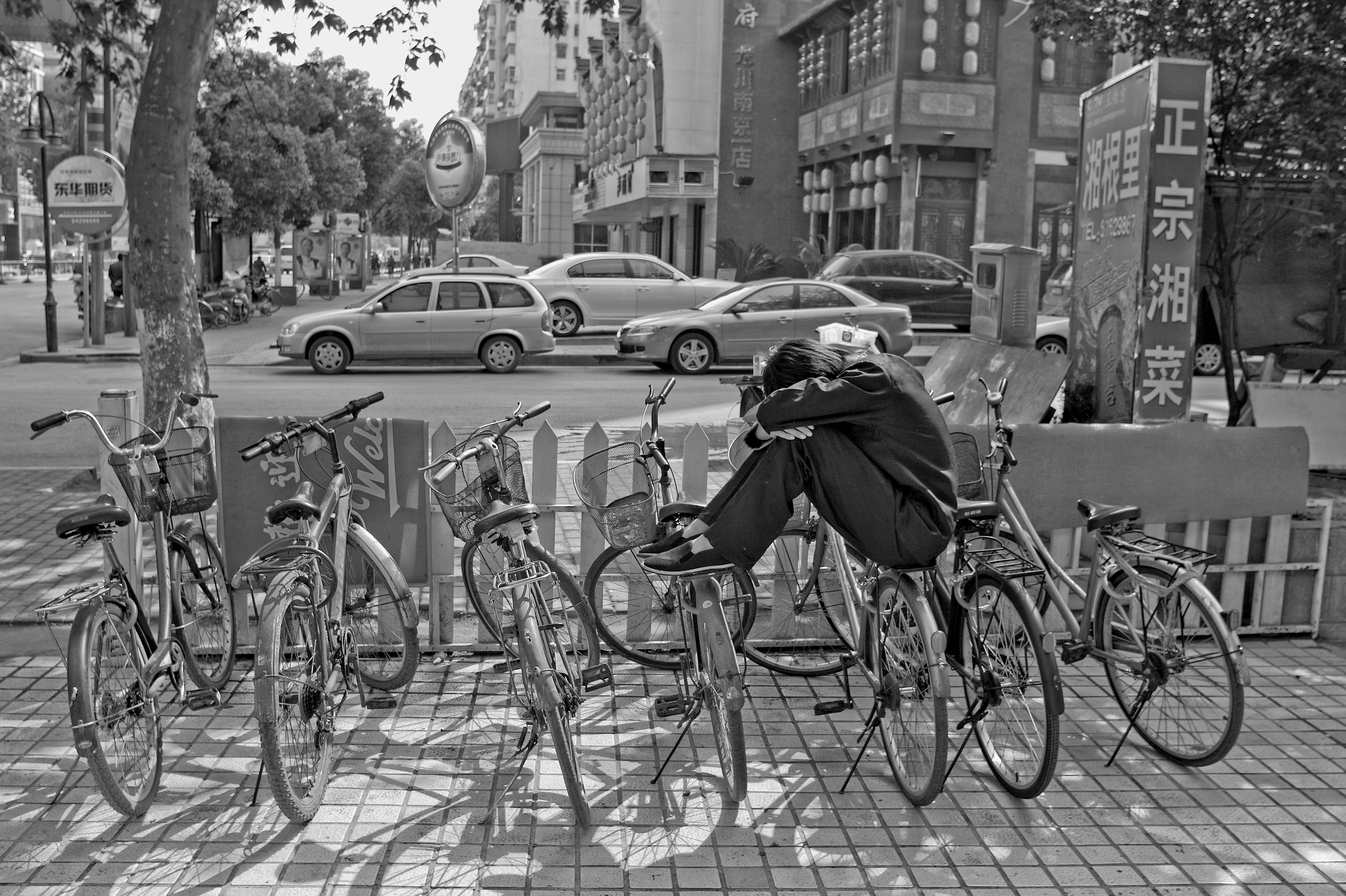 Sleeping on bike