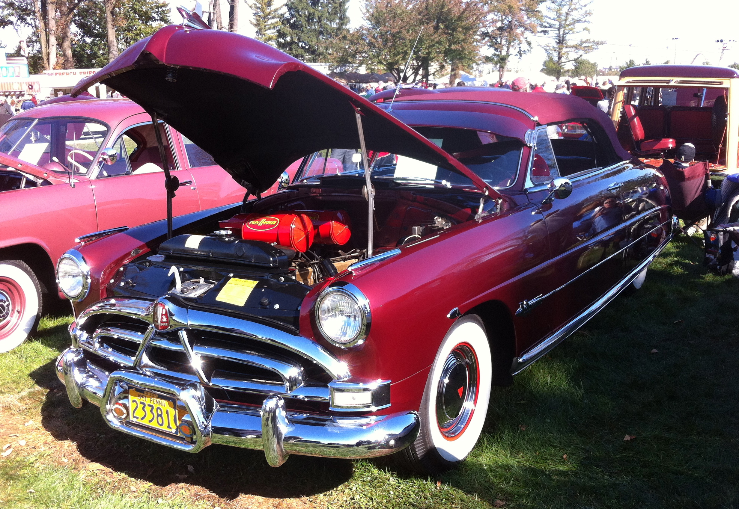 1951 Hudson maroon convertible Hershey 2012 b