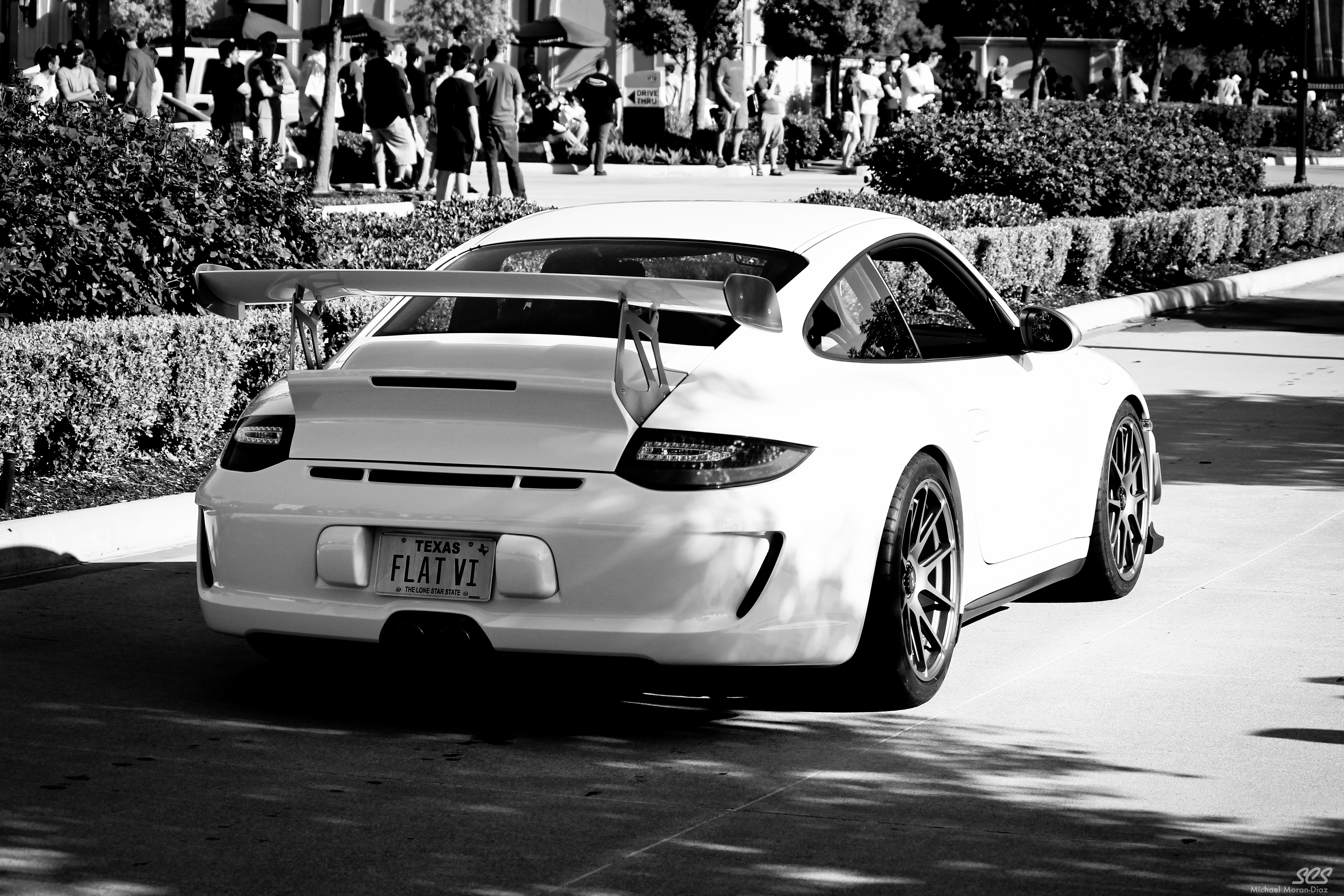 997 GT3 RS (white and no decals) with Texas license plate FLAT VI