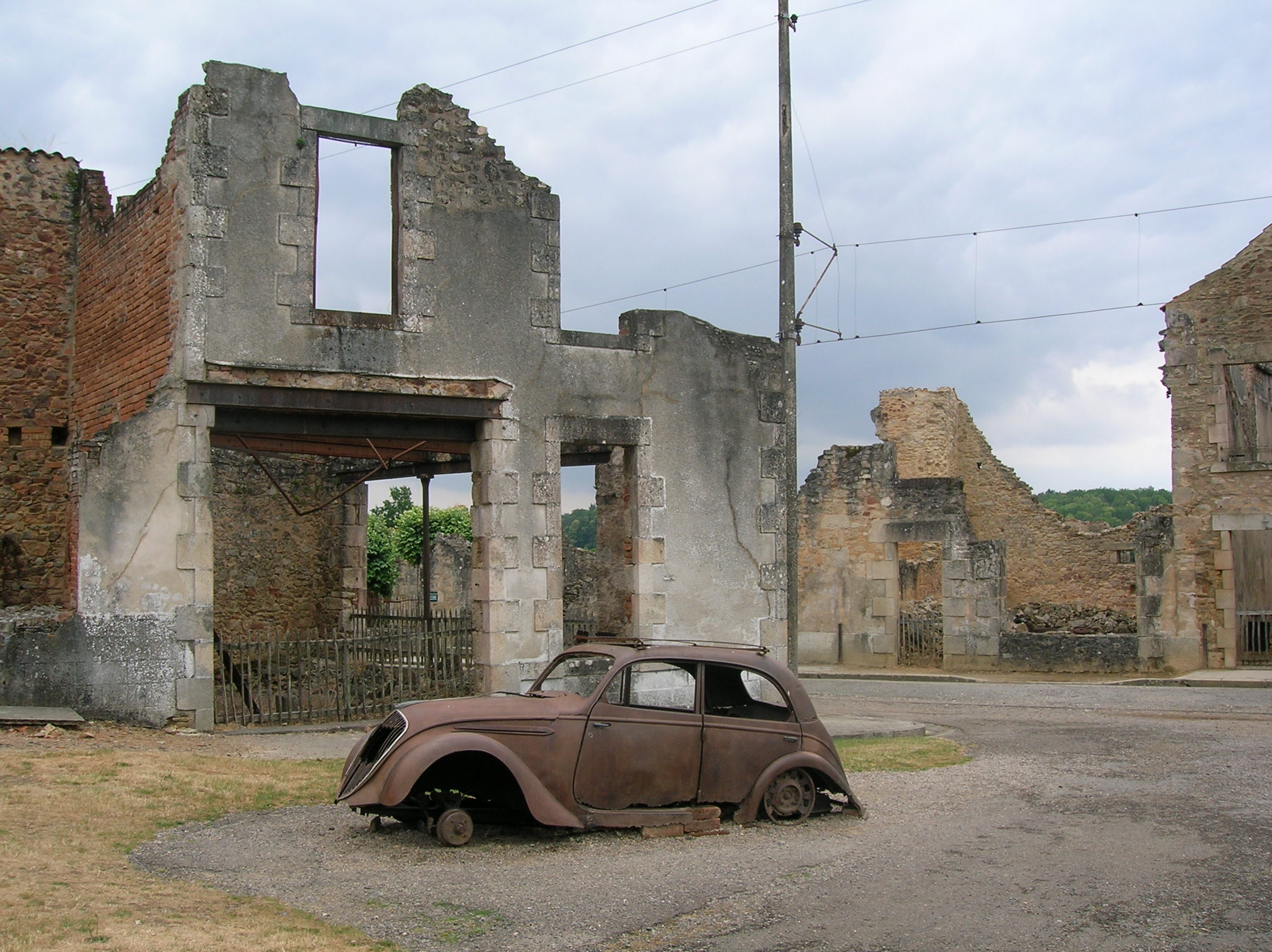 Car in Oradour-sur-Glane