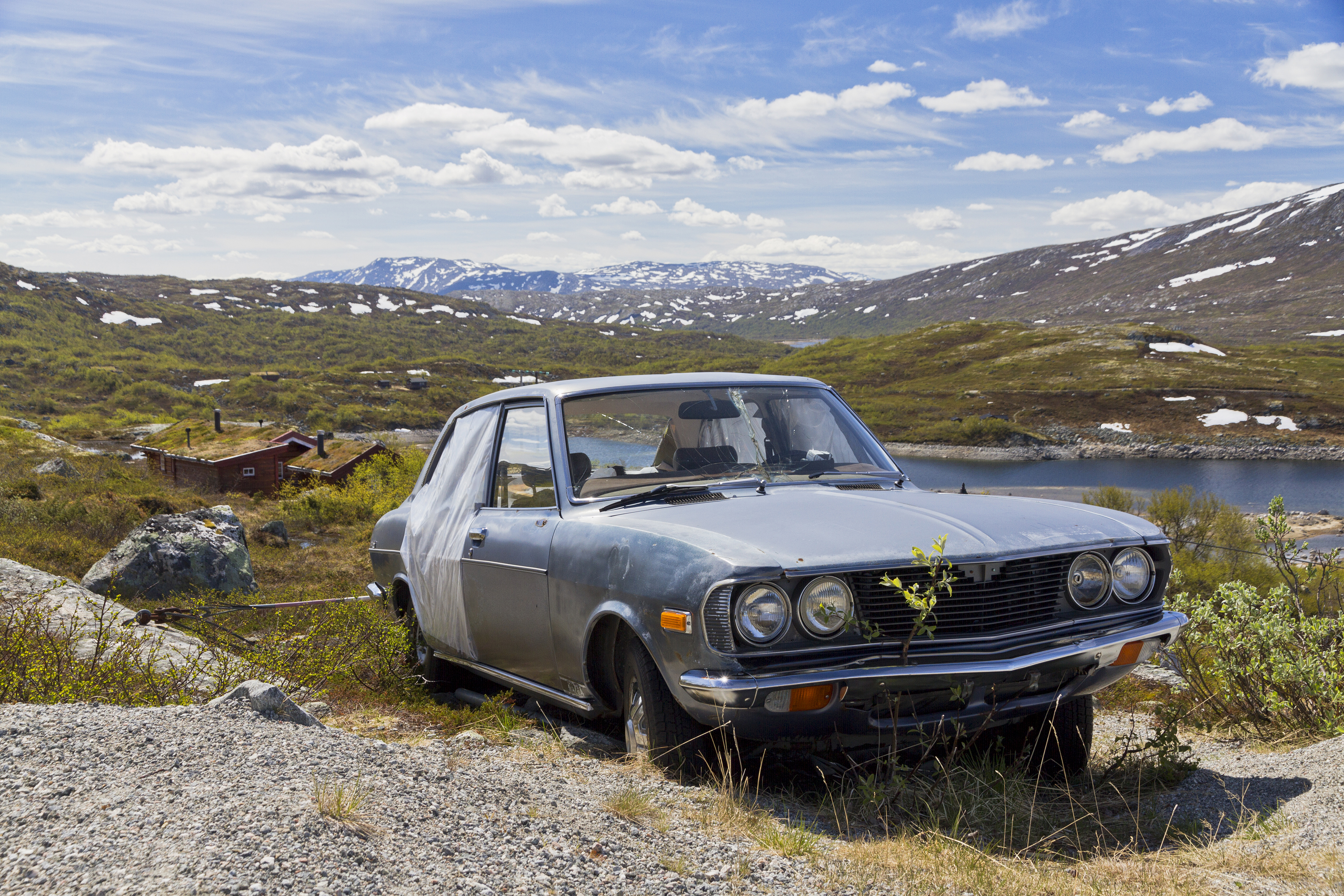Car wreck in the highlands of Sunndal, 2013 June