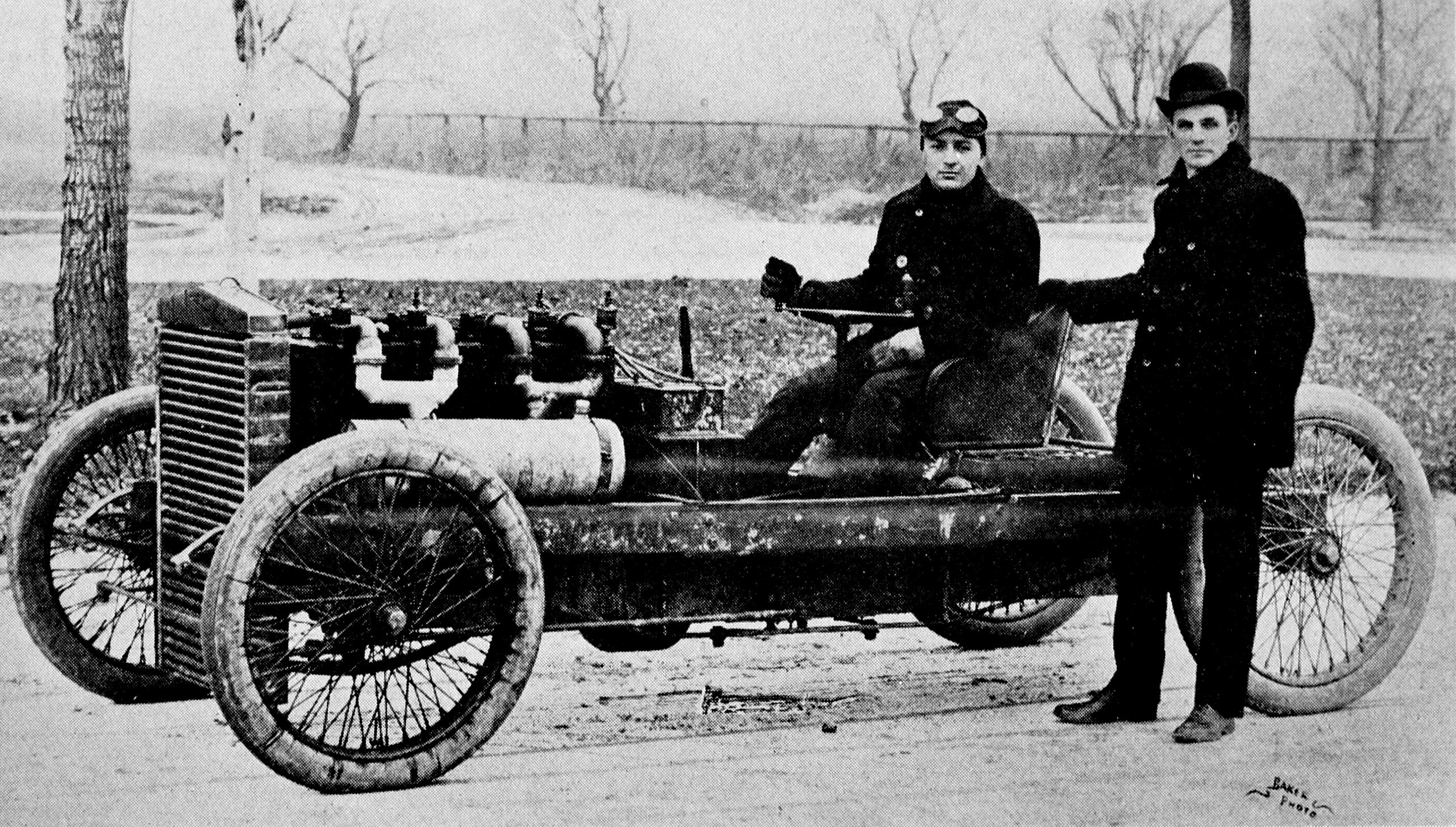 Henry Ford and Barney Oldfield with Old 999, 1902