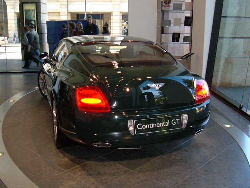 2005 green Bentley Continental GT rear