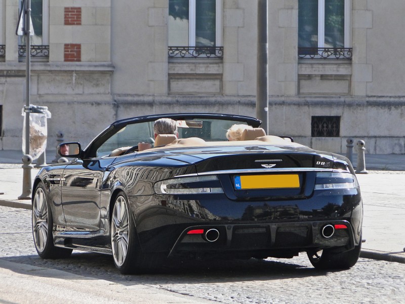 Aston Martin DBS Volante with opened soft top