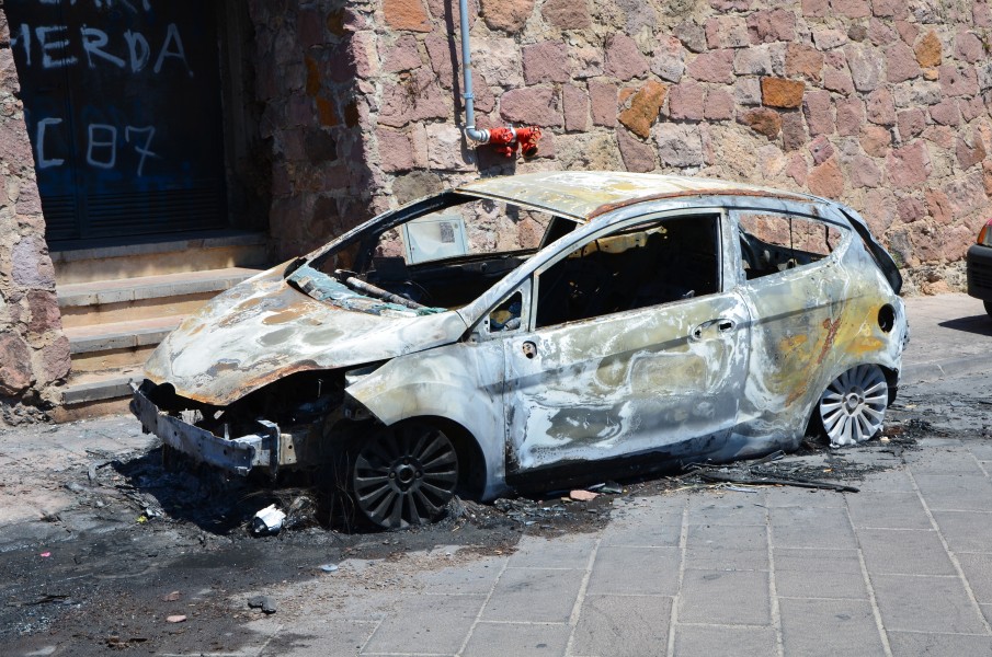 Burnt Ford Fiesta Mk6