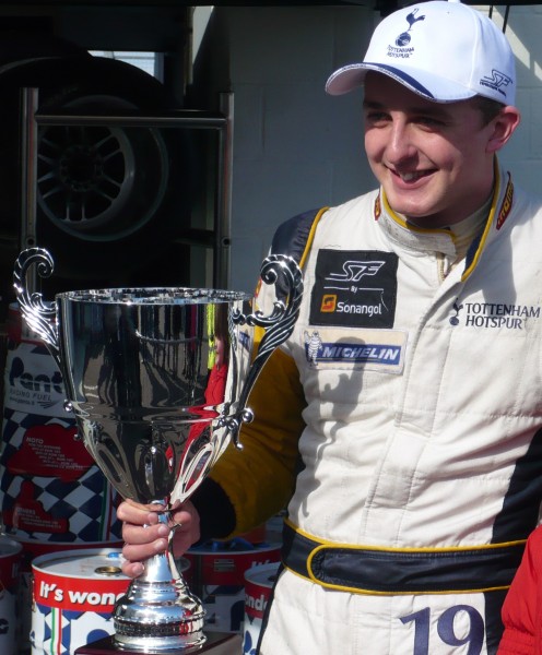 Craig Dolby with his race winner's trophy at SF 2010